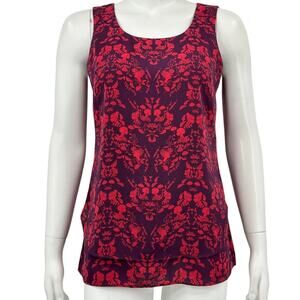 Cabi Top Womens XS Cameo Tank Red Burgundy Dark Romantic Feminine Regal Office